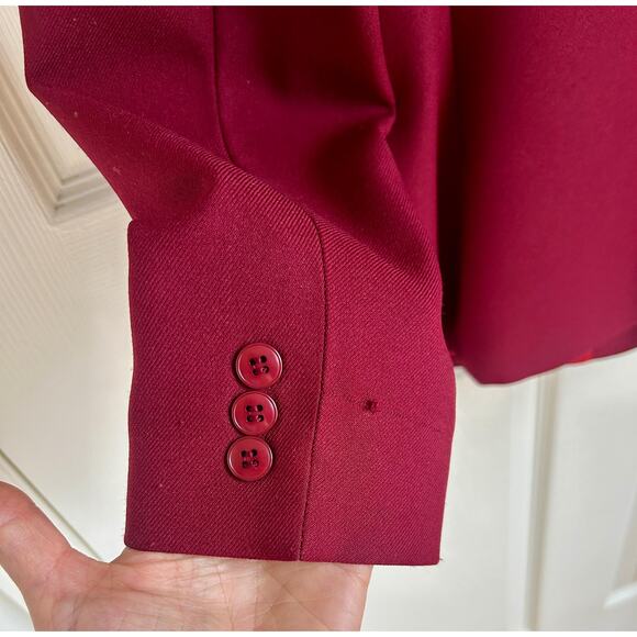 Vintage Levi Strauss & Co Maroon Blazer and Skirt Suit Set Size Small - Picture 6 of 10